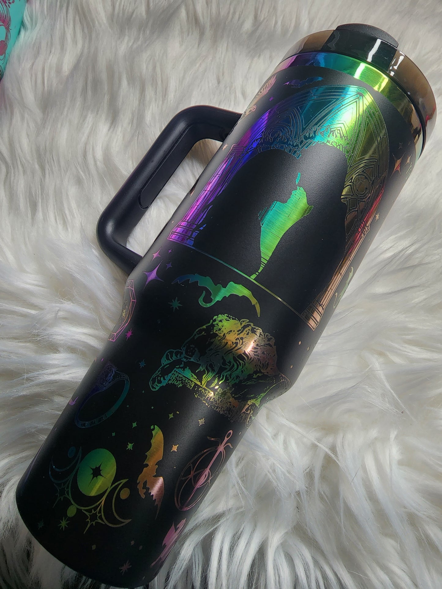 Book Engraved 40oz Rainbow Tumbler