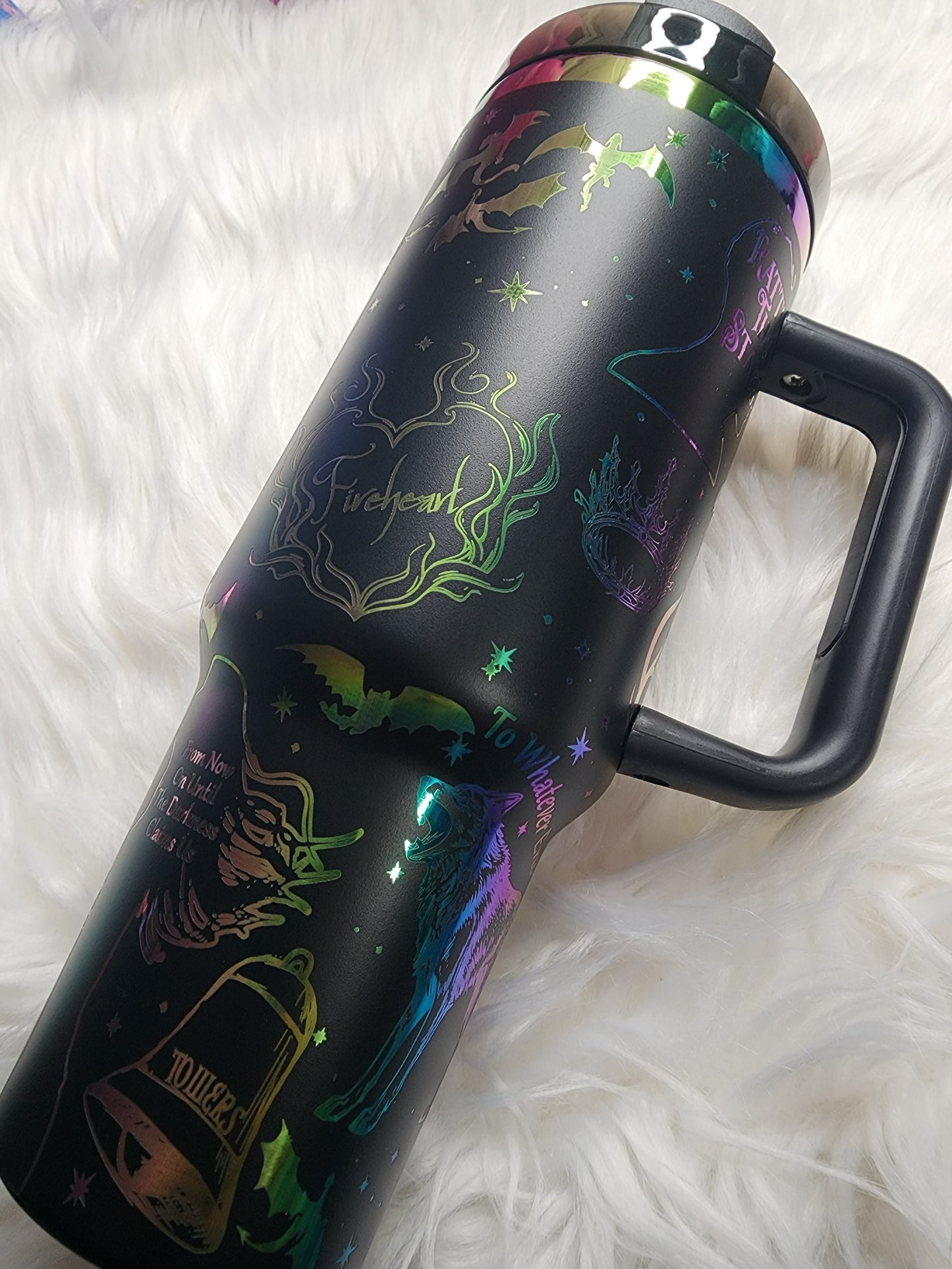 Book Engraved 40oz Rainbow Tumbler