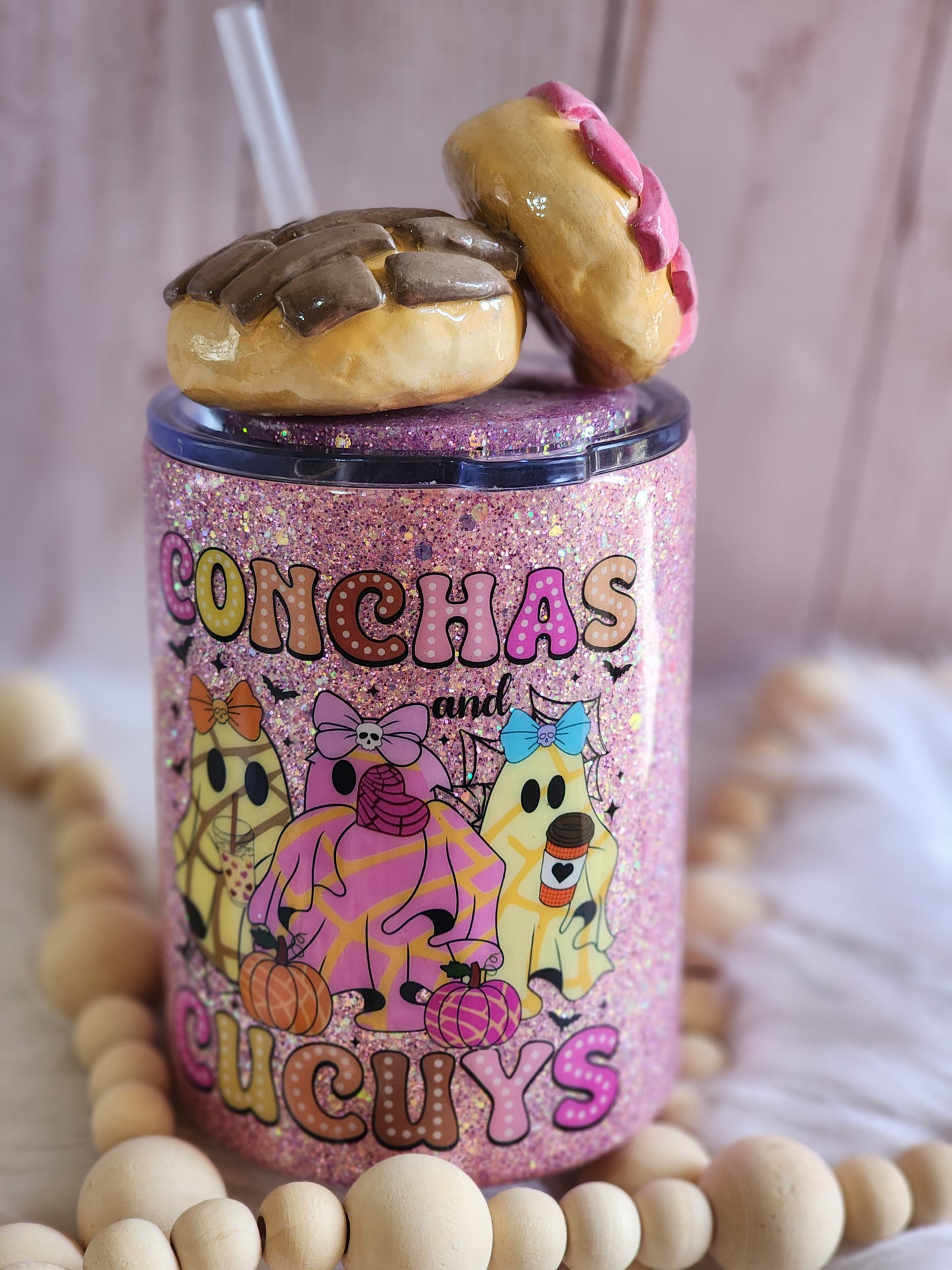 Conchas and cucuys lowball 10oz tumbler with concha topper