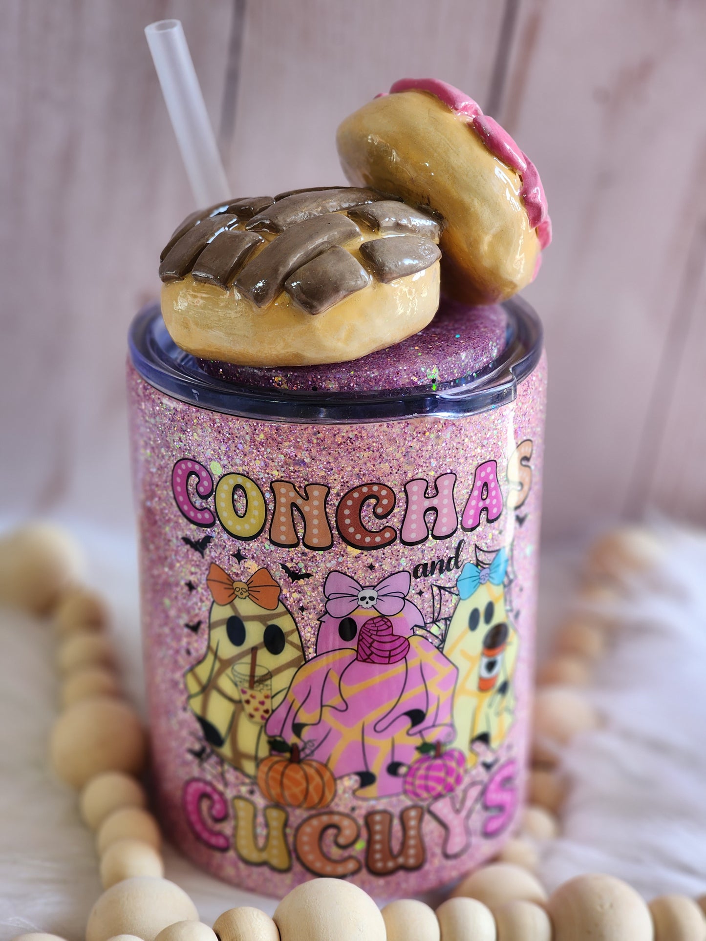 Conchas and cucuys lowball 10oz tumbler with concha topper