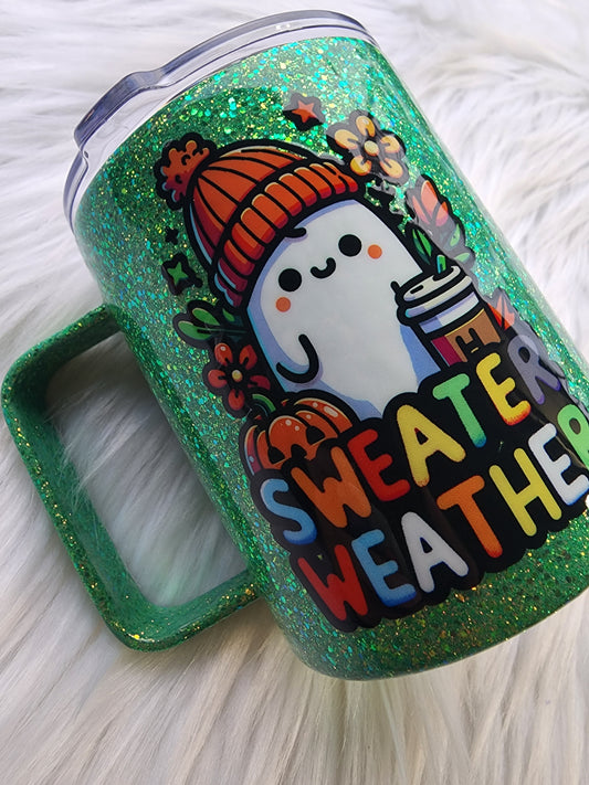 Ghostie sweater weather 12oz stainless steel mug