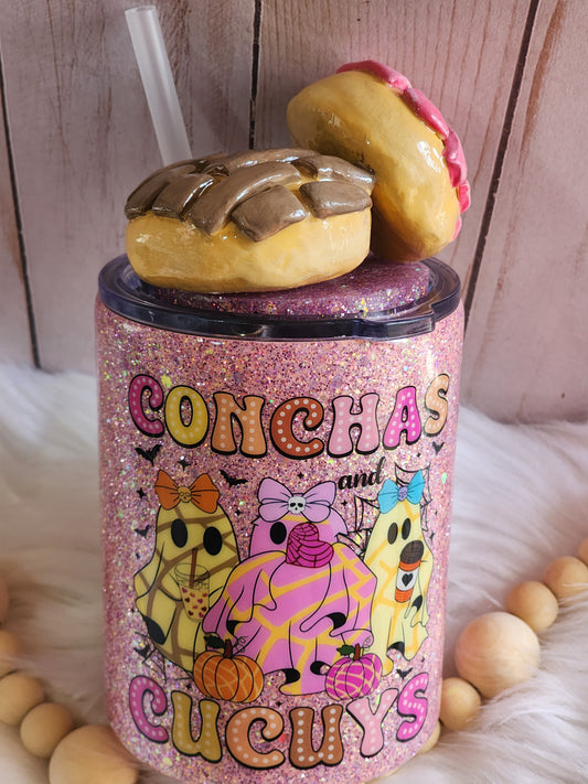 Conchas and cucuys lowball 10oz tumbler with concha topper